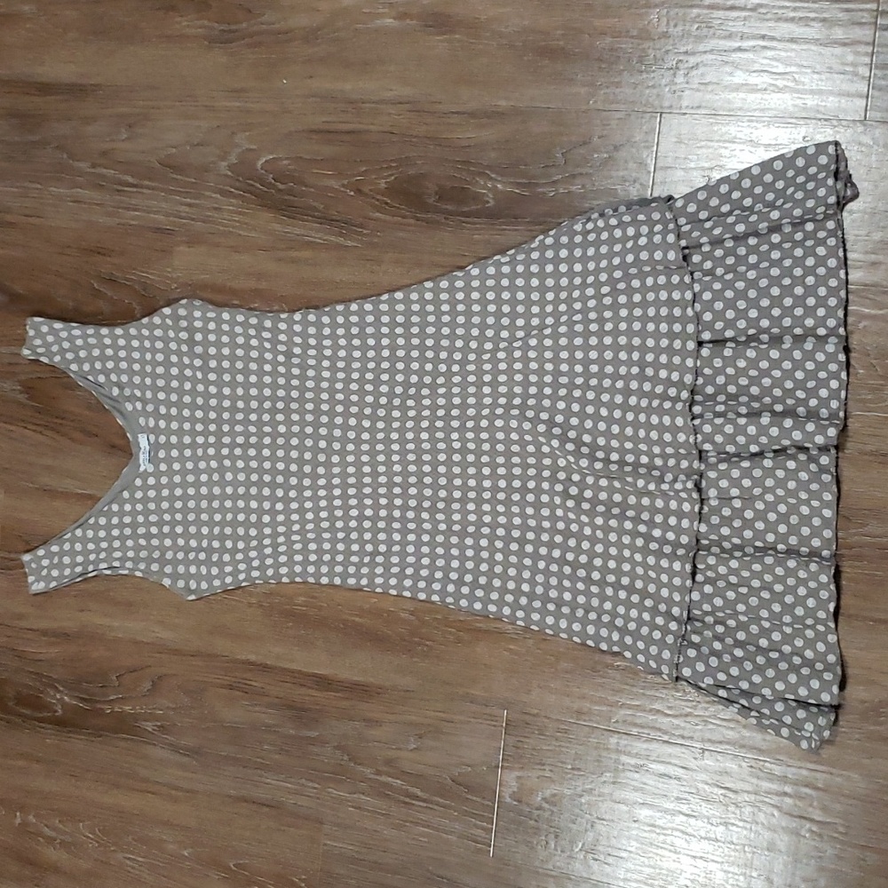 (L) Angela Mara Made in Italy Polka Dot Print Ruffle Midi Slim Fit Vacation